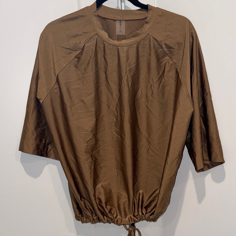 Elegant Brown Long Sleeve Women's Top